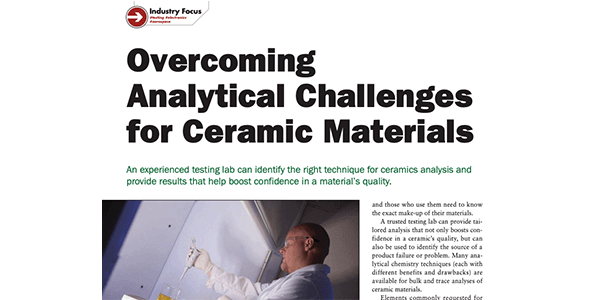 featured image of Ceramics Industry Magazine – Overcoming Analytical Challenges for Ceramic Materials